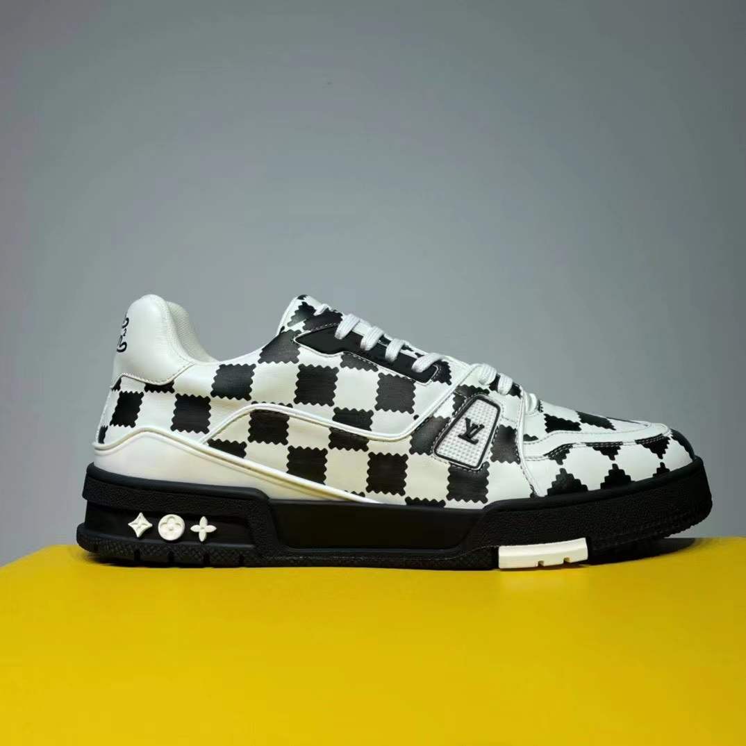 Louis Vuitton Trainer Sneaker Black White Damier - PerfectKickZ