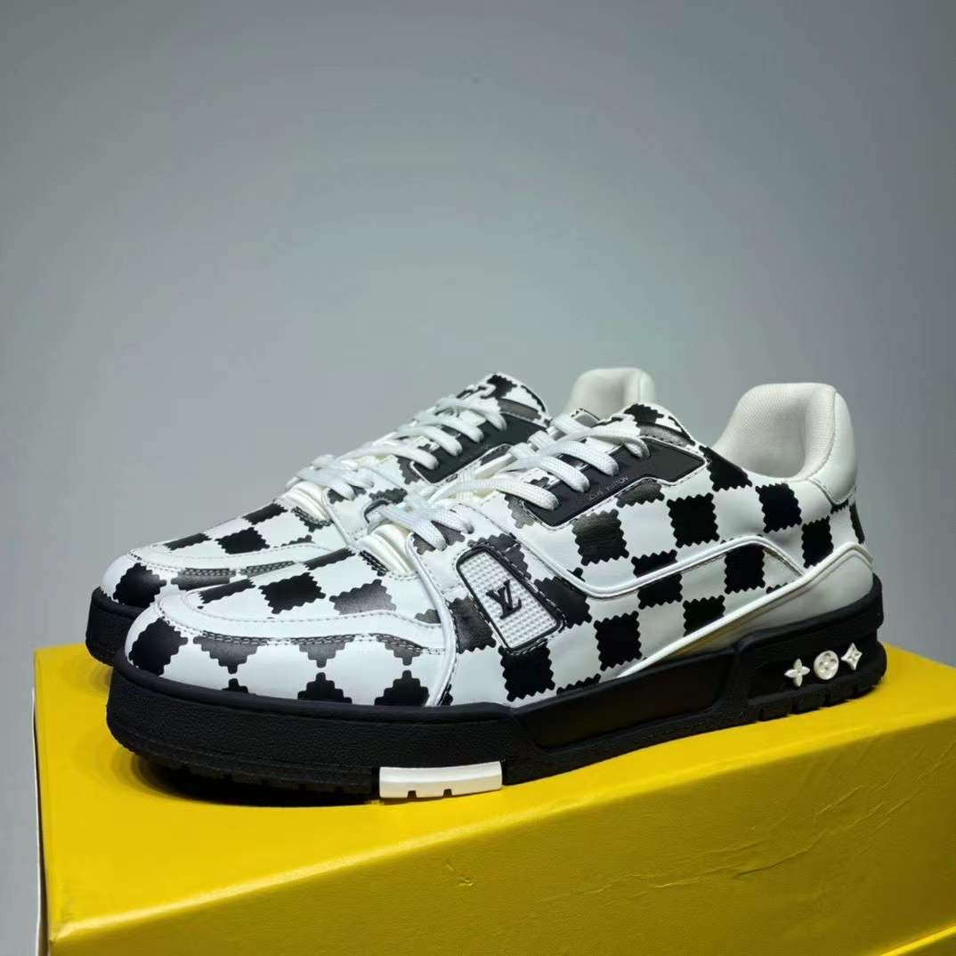Louis Vuitton Trainer Sneaker Black White Damier - PerfectKickZ