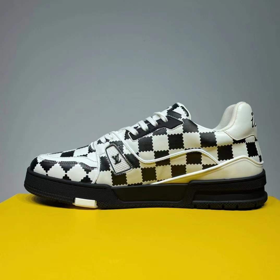 Louis Vuitton Trainer Sneaker Black White Damier - PerfectKickZ