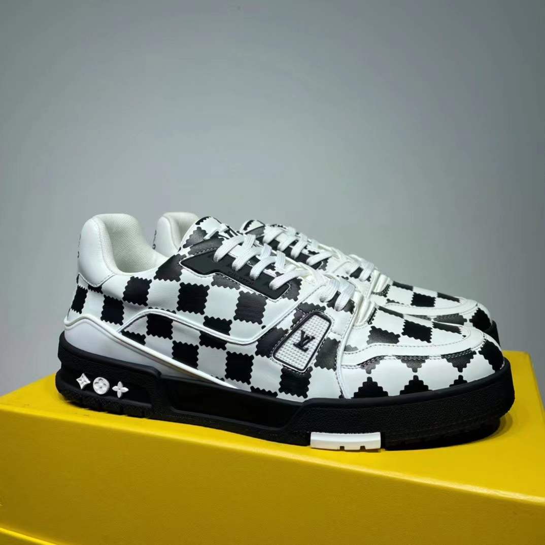 Louis Vuitton Trainer Sneaker Black White Damier - PerfectKickZ