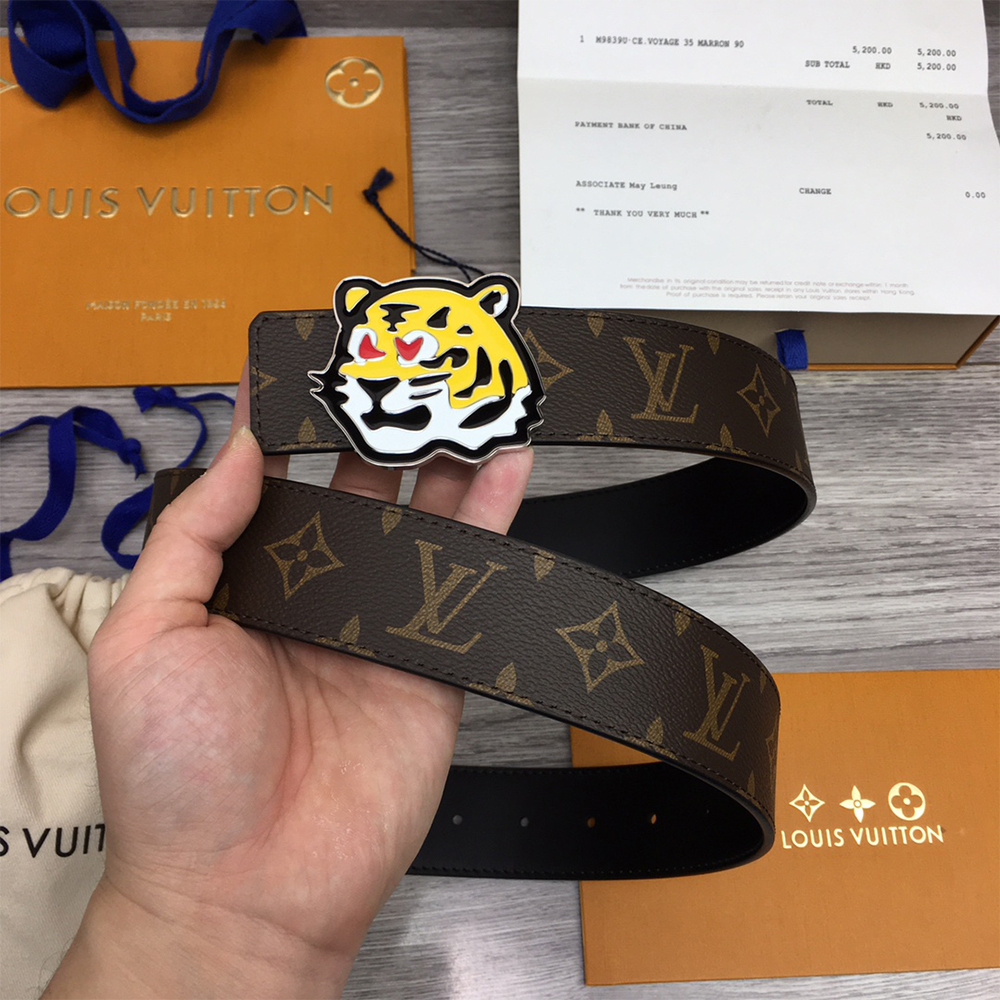 Louis Vuitton Tiger 40MM Belt Brown - PerfectKickZ