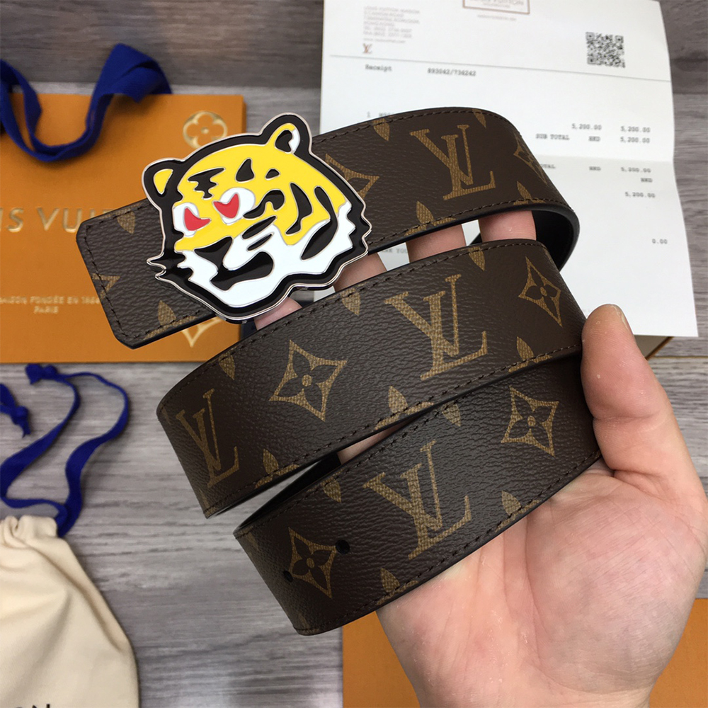 Louis Vuitton Tiger 40MM Belt Brown - PerfectKickZ