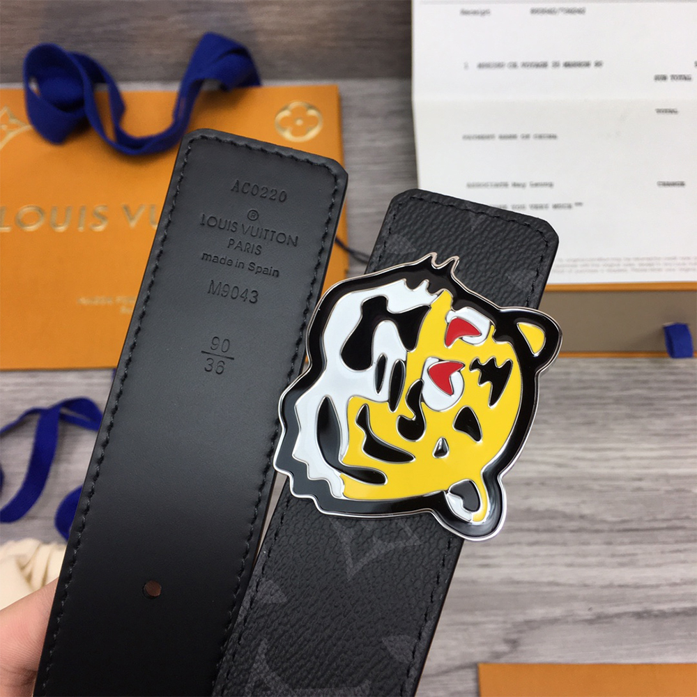 Louis Vuitton Tiger 40MM Belt Black - PerfectKickZ