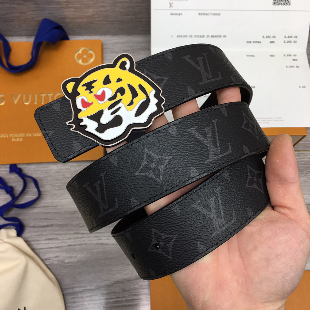 Louis Vuitton Tiger 40MM Belt Black - PerfectKickZ