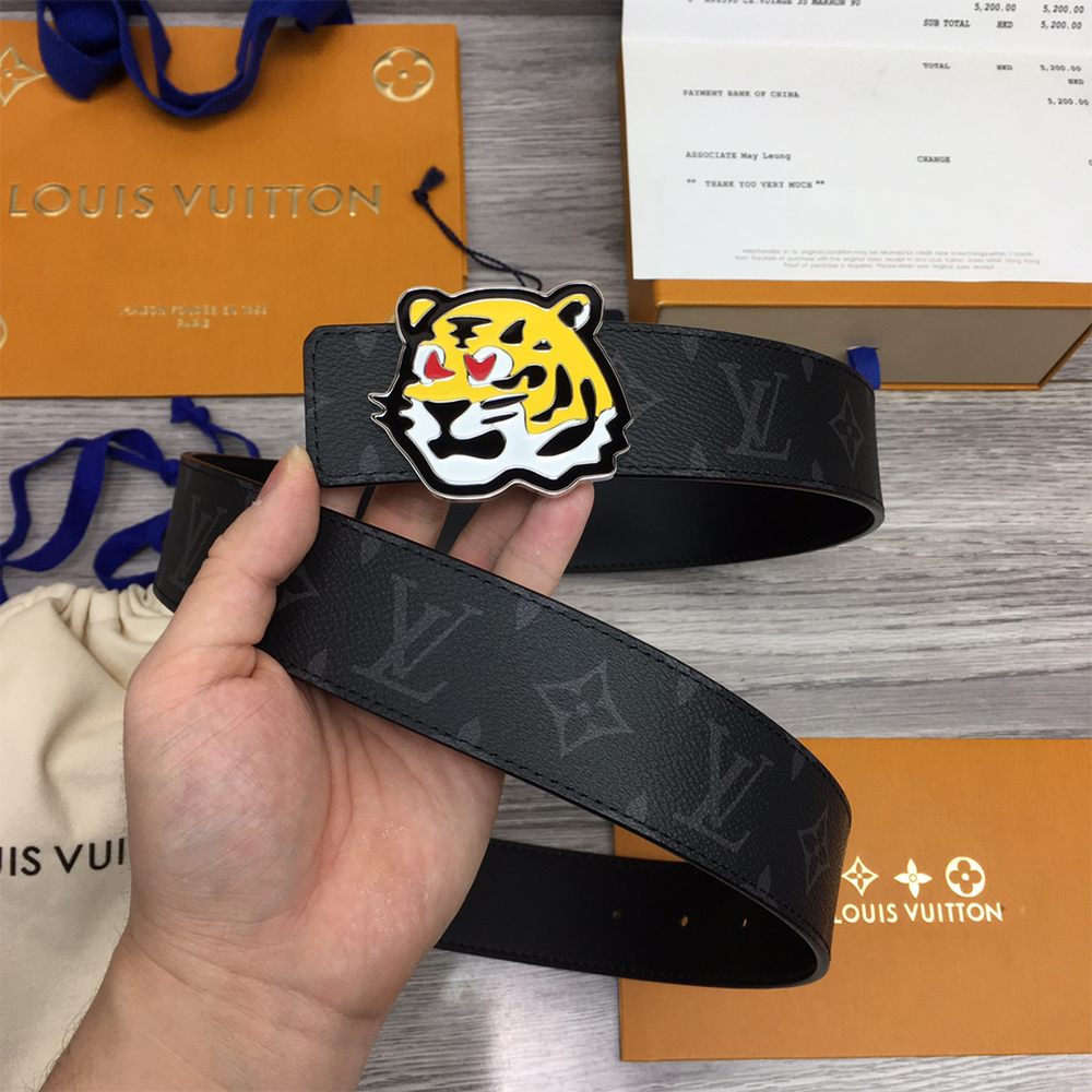 Louis Vuitton Tiger 40MM Belt Black - PerfectKickZ