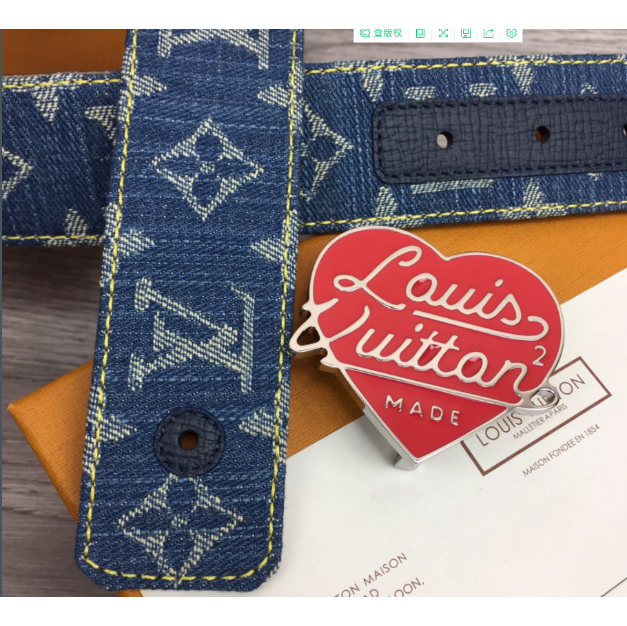 Louis Vuitton Denim 40MM Reversible Belt In Blue - PerfectKickZ