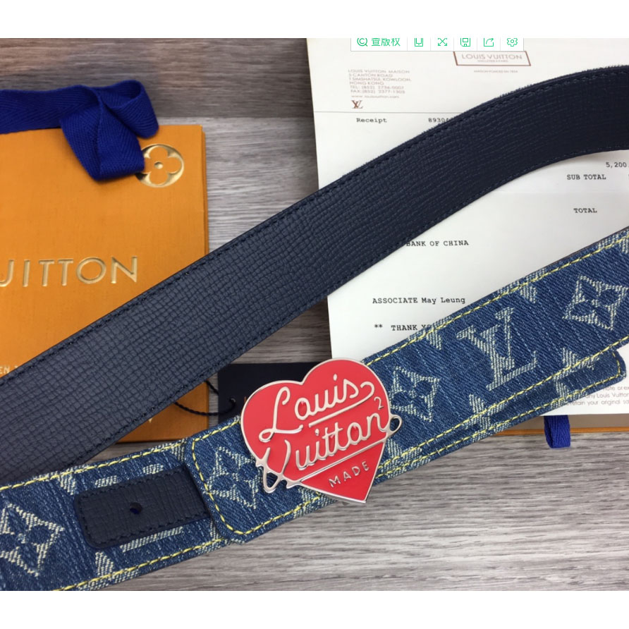 Louis Vuitton Denim 40MM Reversible Belt In Blue - PerfectKickZ