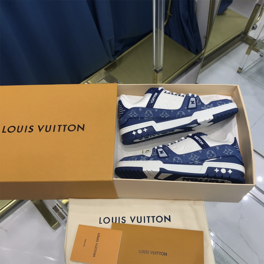 Louis Vuitton Trainer Sneaker  Monogram Denim(upon uk size) - PerfectKickZ