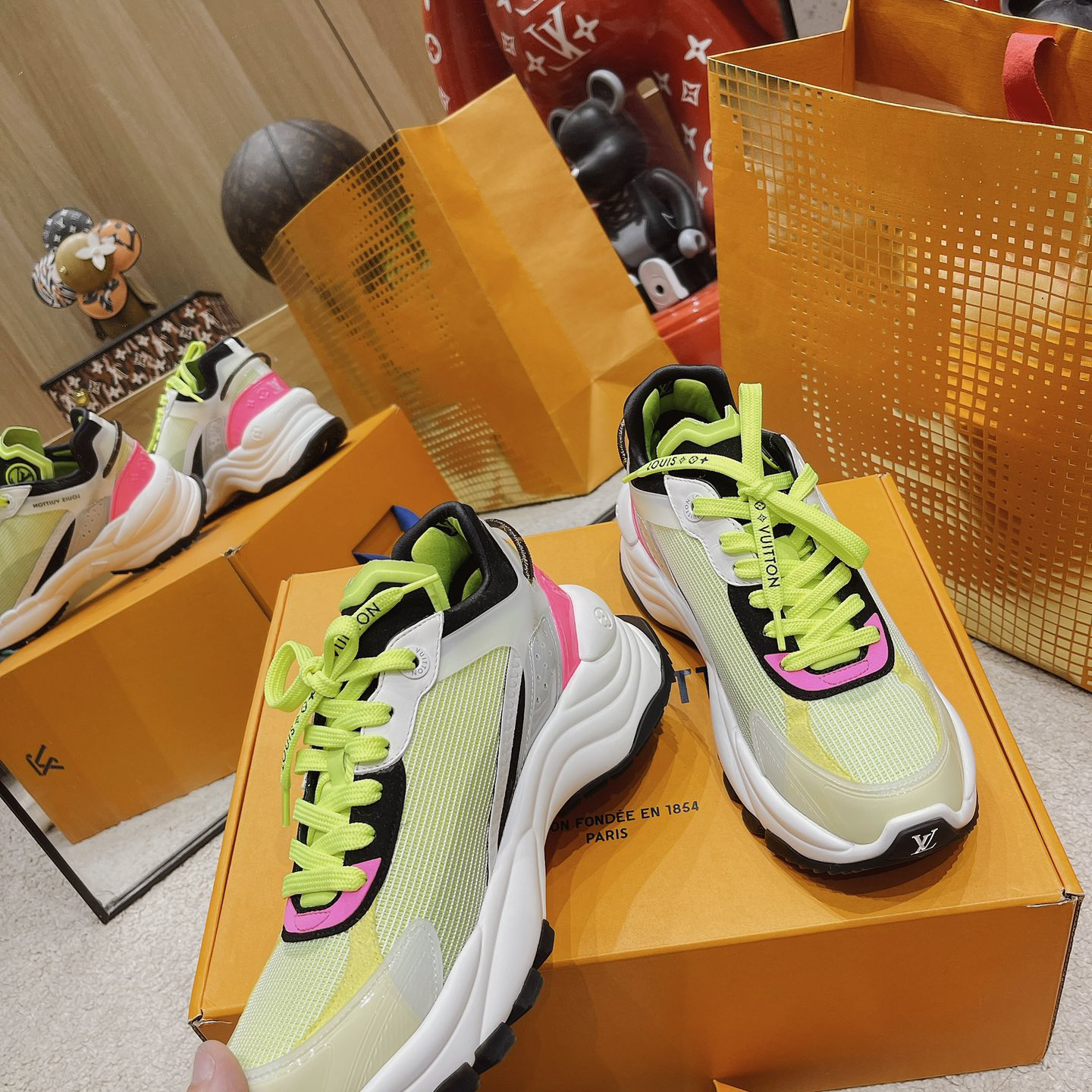 Louis Vuitton Run 55 Sneaker In Green - PerfectKickZ