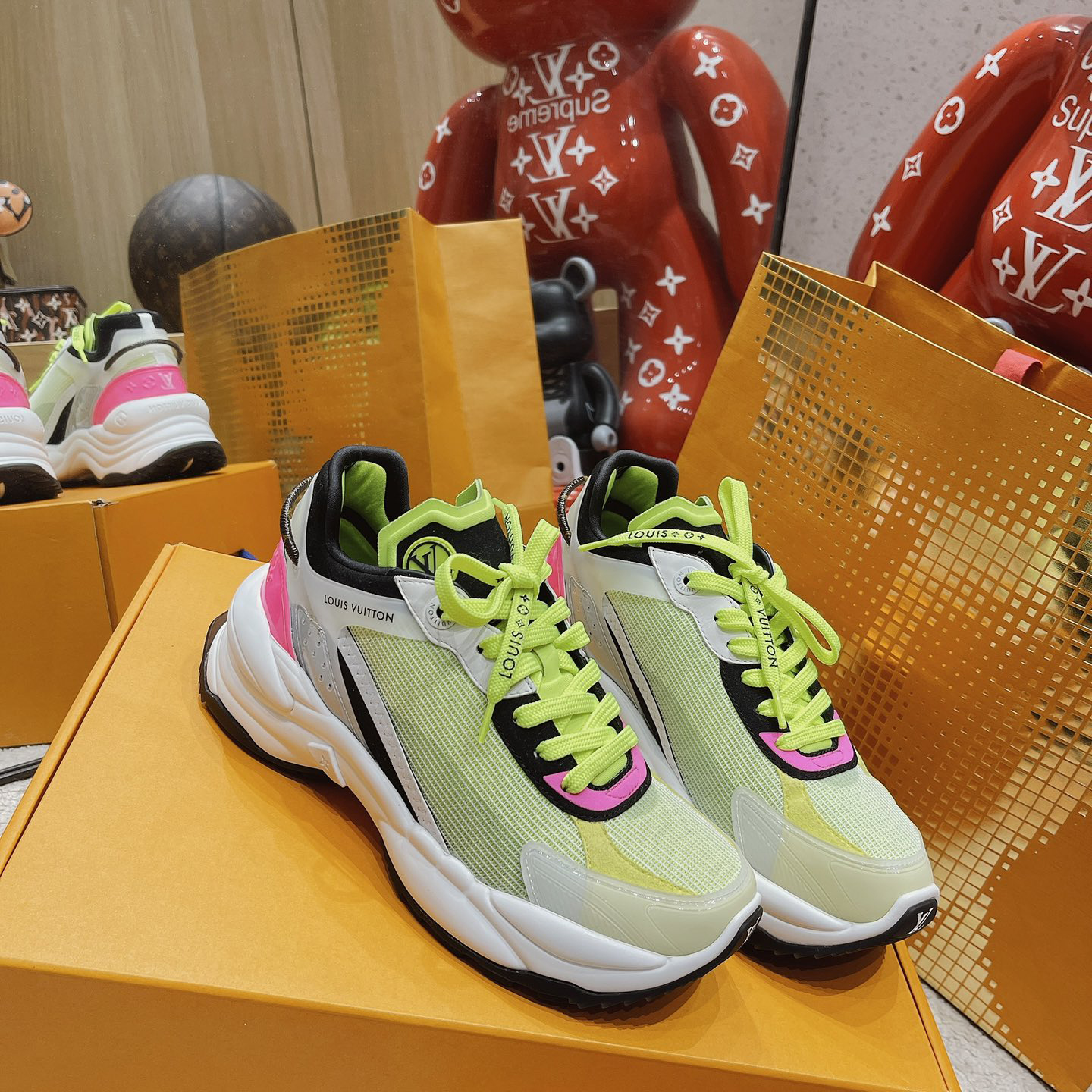 Louis Vuitton Run 55 Sneaker In Green - PerfectKickZ