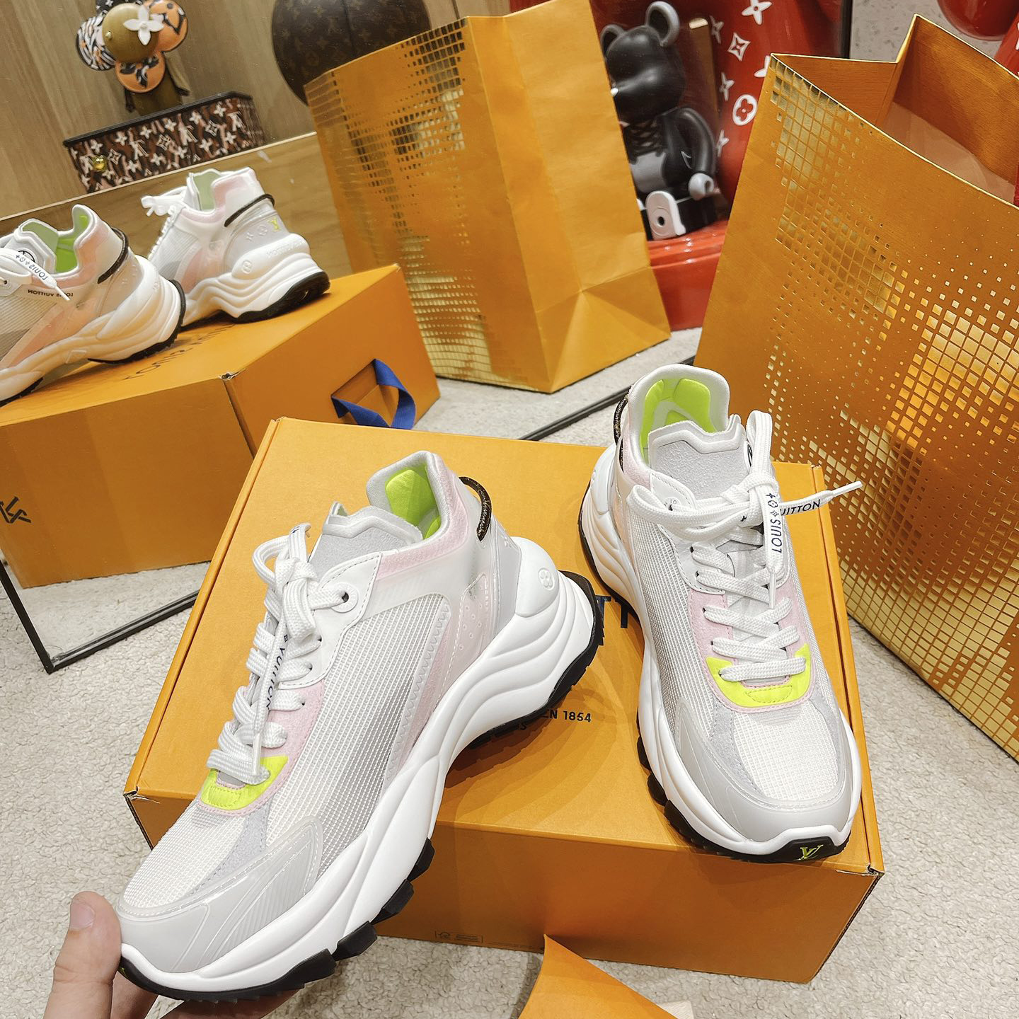 Louis Vuitton Run 55 Sneaker In Grey - PerfectKickZ