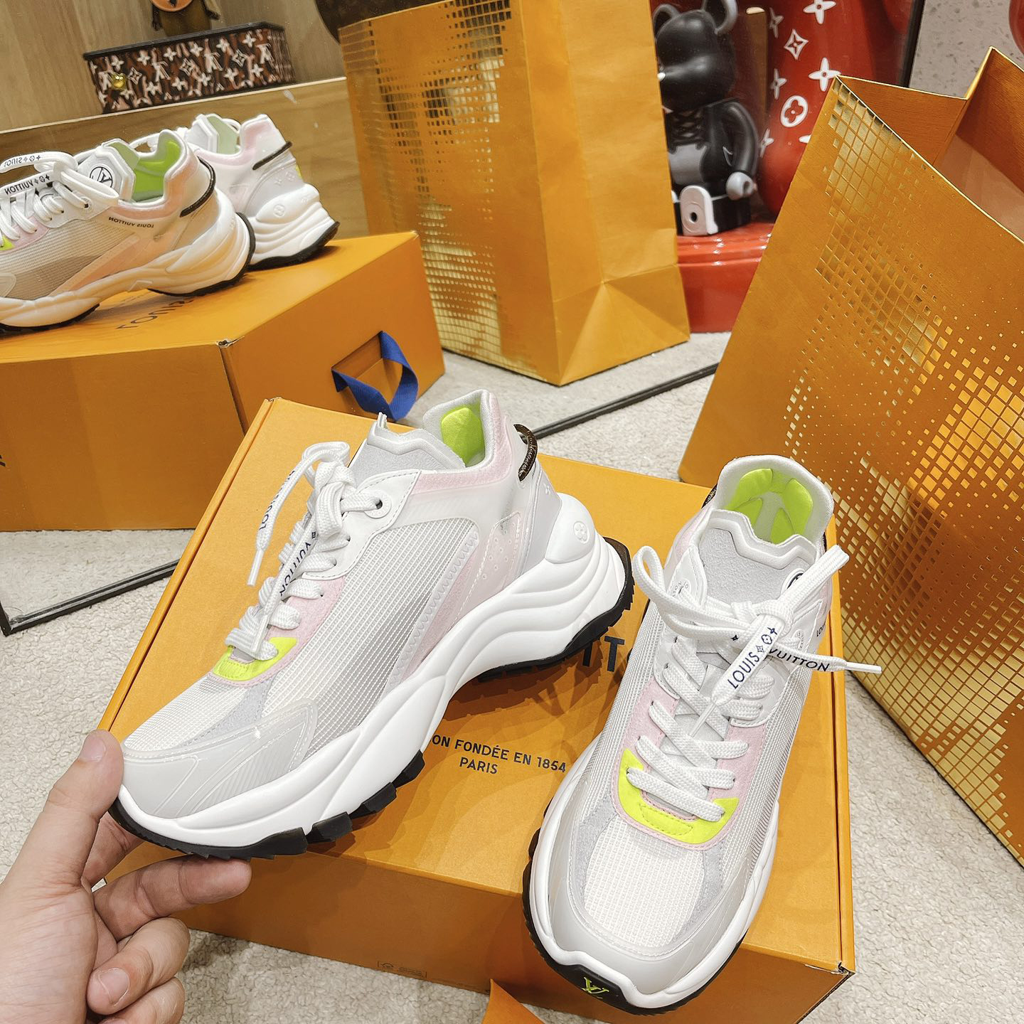 Louis Vuitton Run 55 Sneaker In Grey - PerfectKickZ