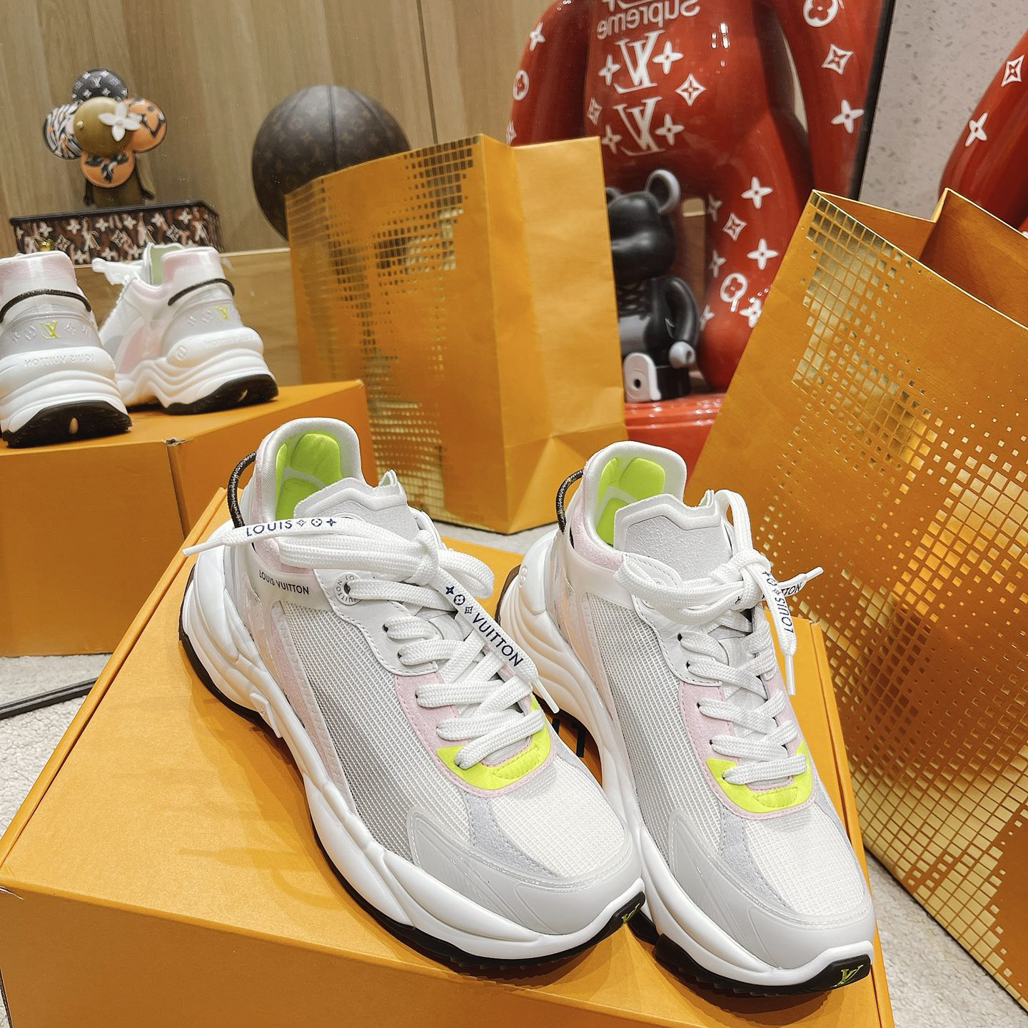 Louis Vuitton Run 55 Sneaker In Grey - PerfectKickZ