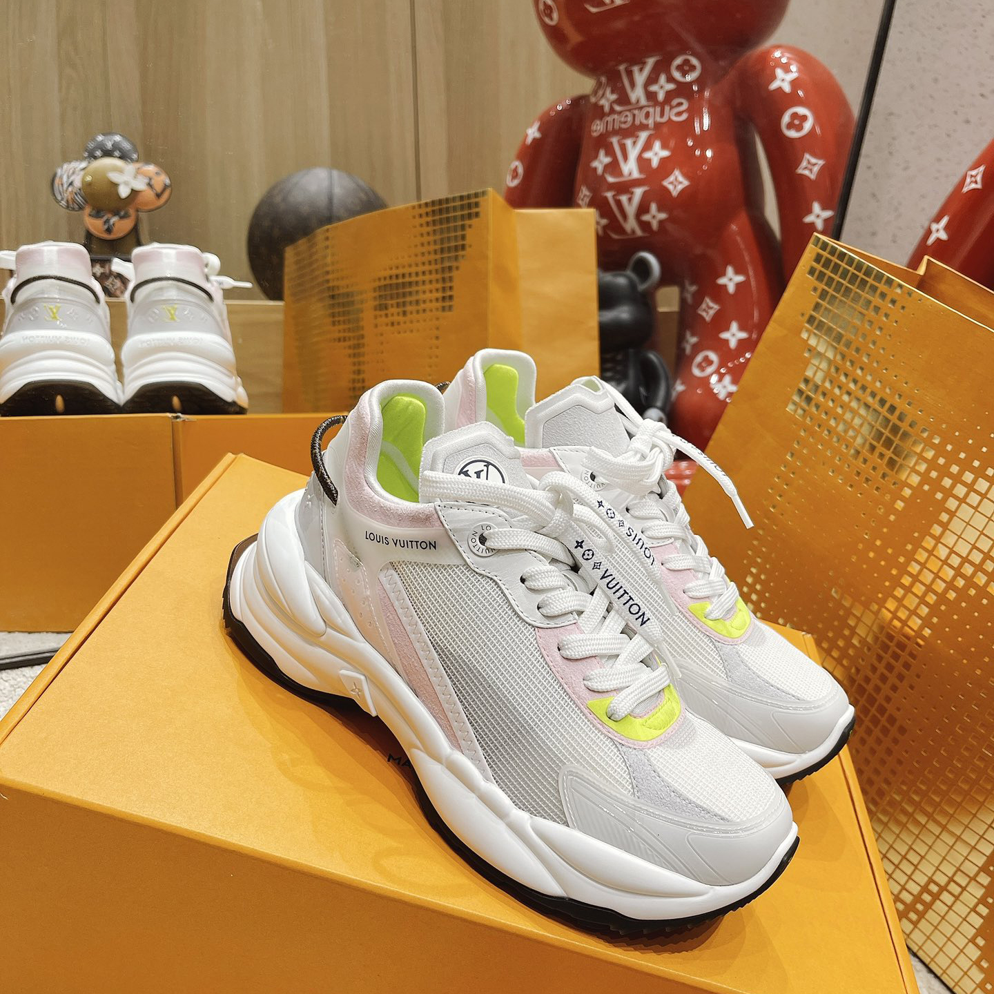 Louis Vuitton Run 55 Sneaker In Grey - PerfectKickZ