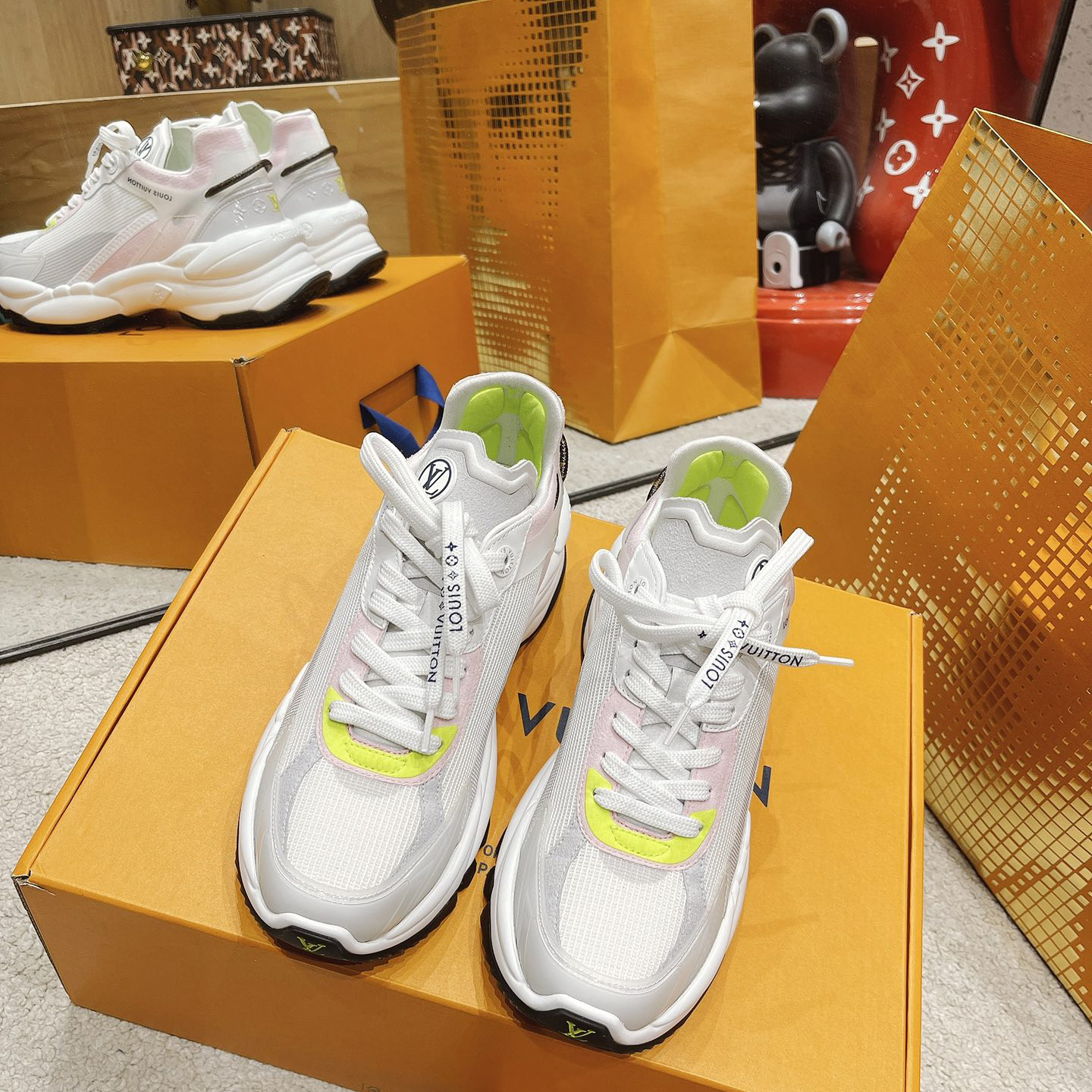 Louis Vuitton Run 55 Sneaker In Grey - PerfectKickZ