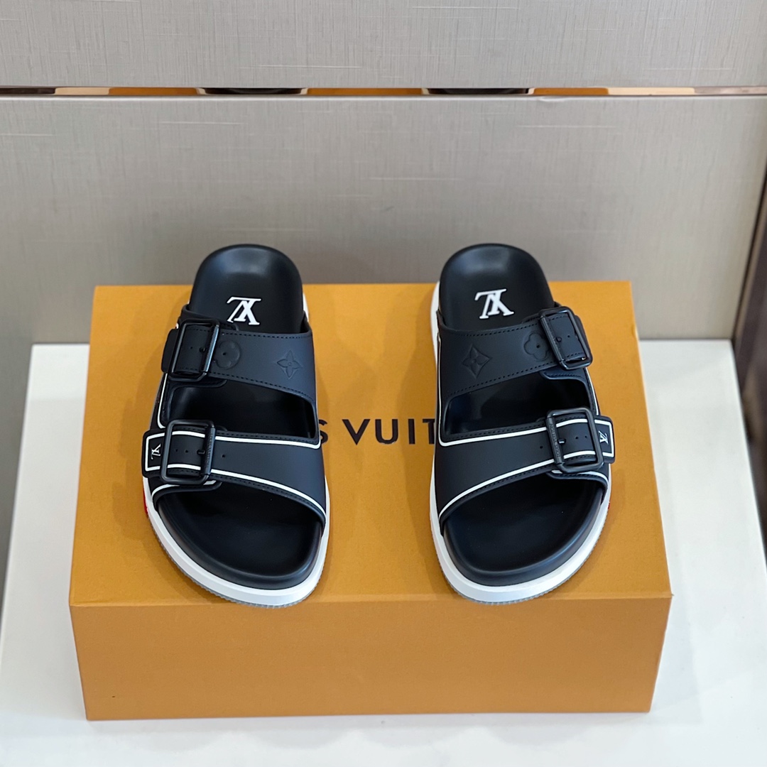Louis Vuitton Trainer Mule In Black & Grey - PerfectKickZ