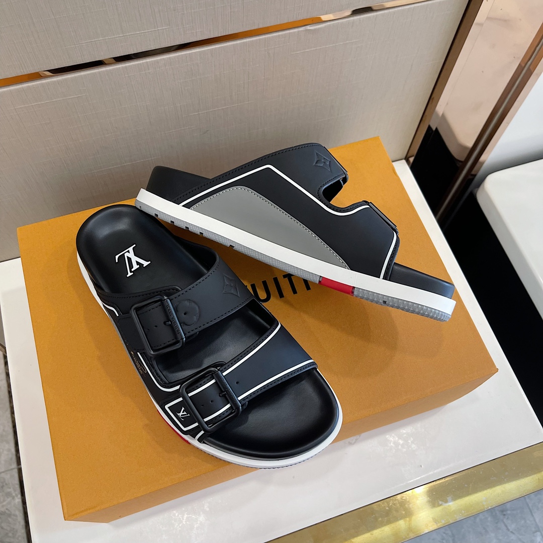 Louis Vuitton Trainer Mule In Black & Grey - PerfectKickZ