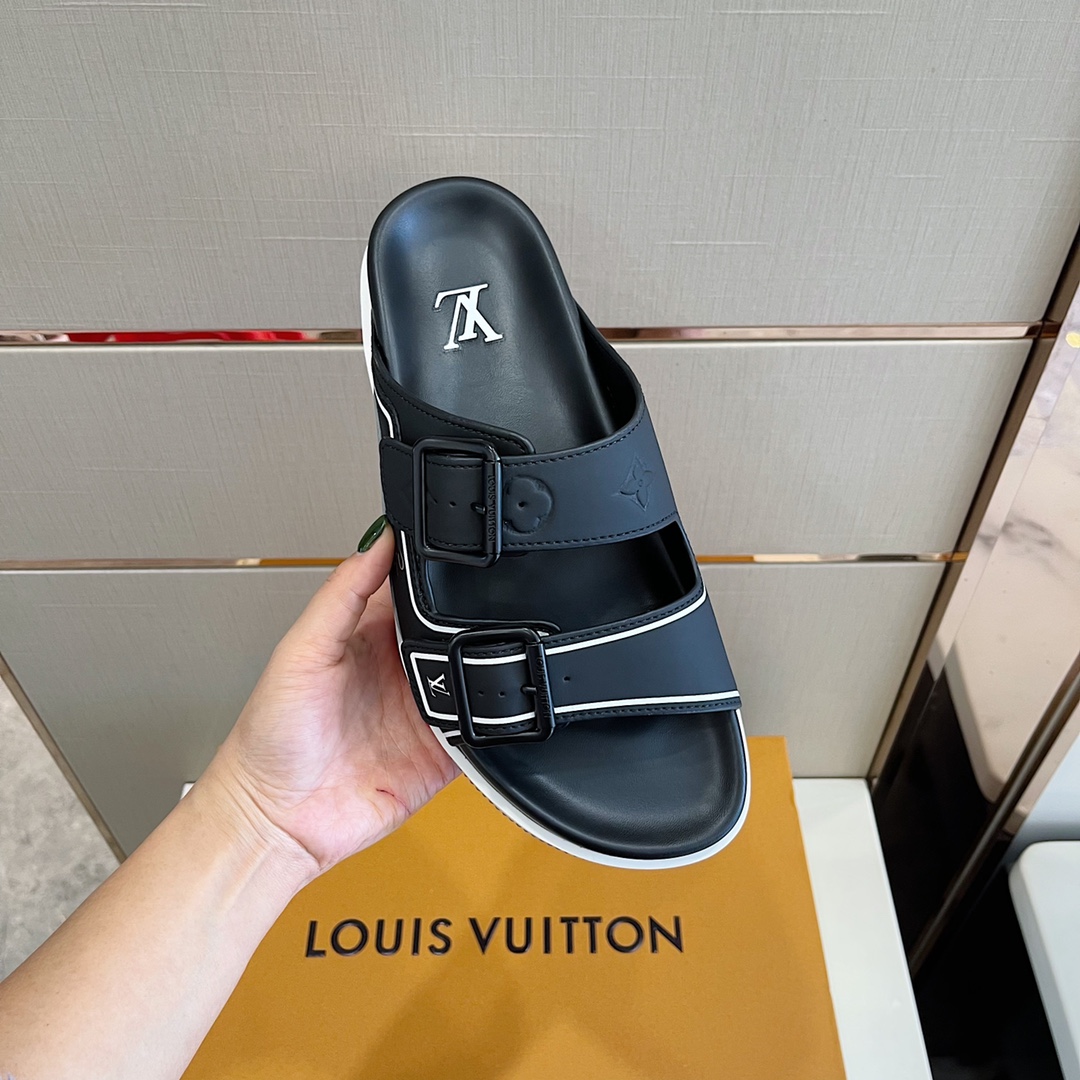 Louis Vuitton Trainer Mule In Black & Grey - PerfectKickZ