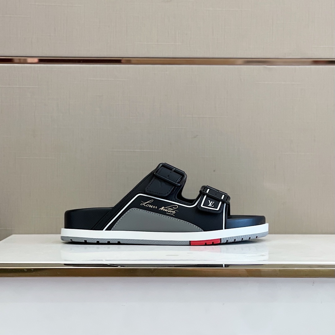 Louis Vuitton Trainer Mule In Black & Grey - PerfectKickZ