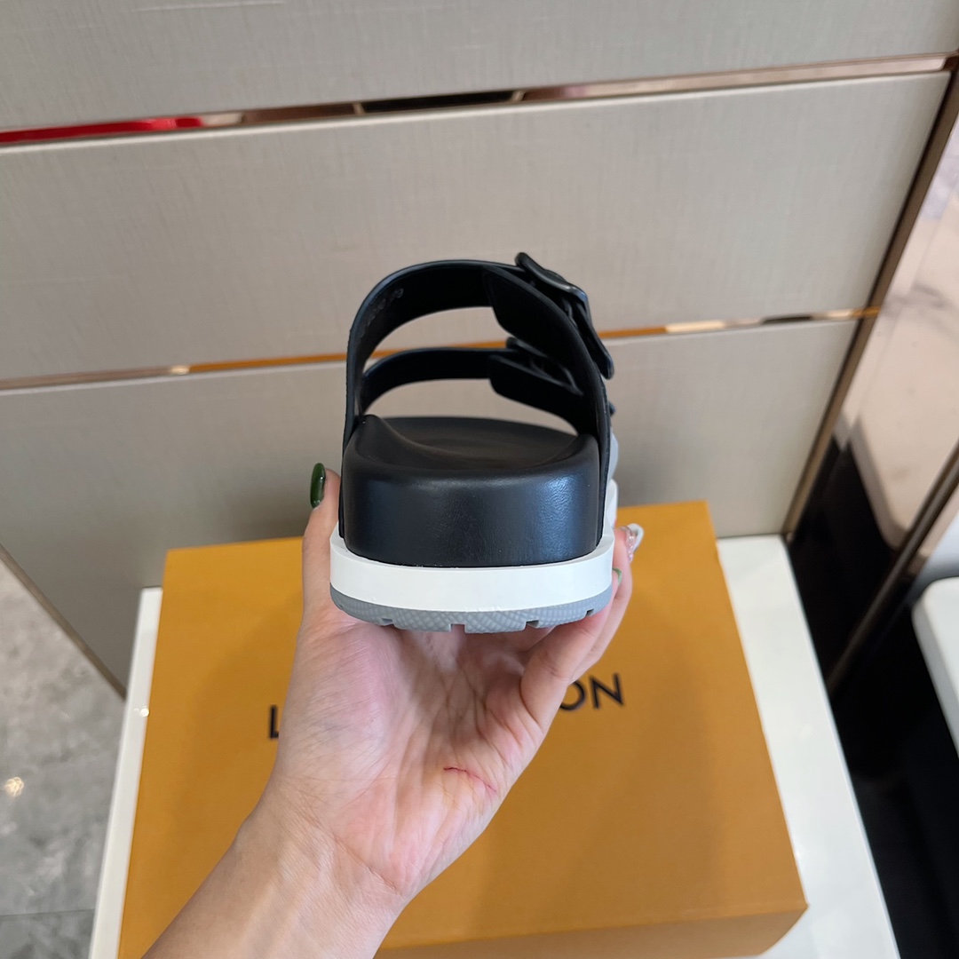 Louis Vuitton Trainer Mule In Black & Grey - PerfectKickZ