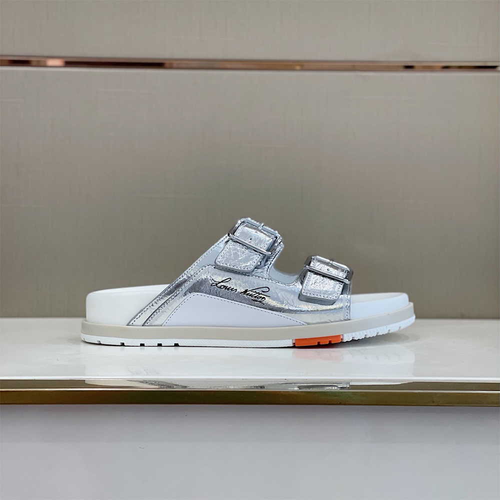 Louis Vuitton Trainer Mule In Silver - PerfectKickZ