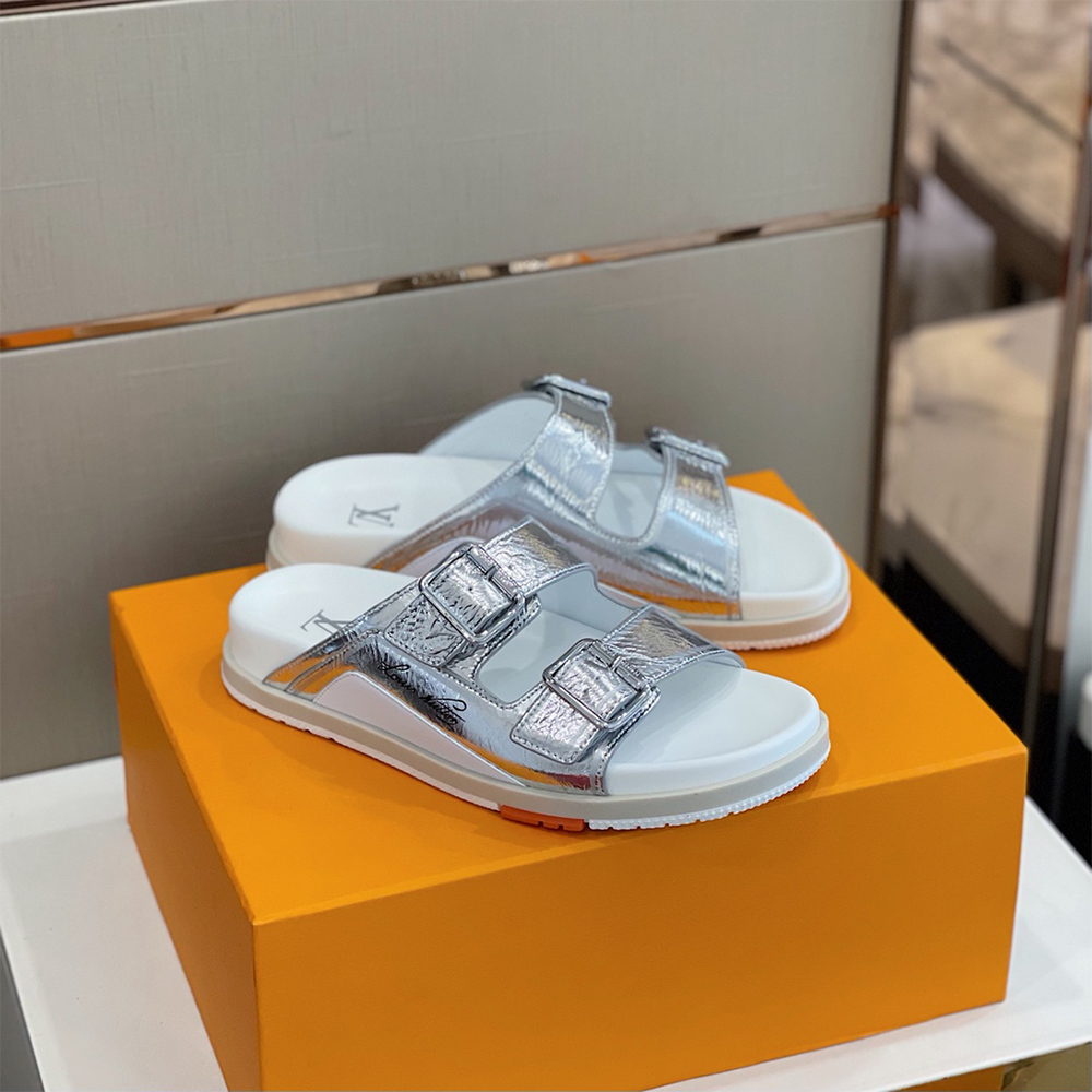 Louis Vuitton Trainer Mule In Silver - PerfectKickZ