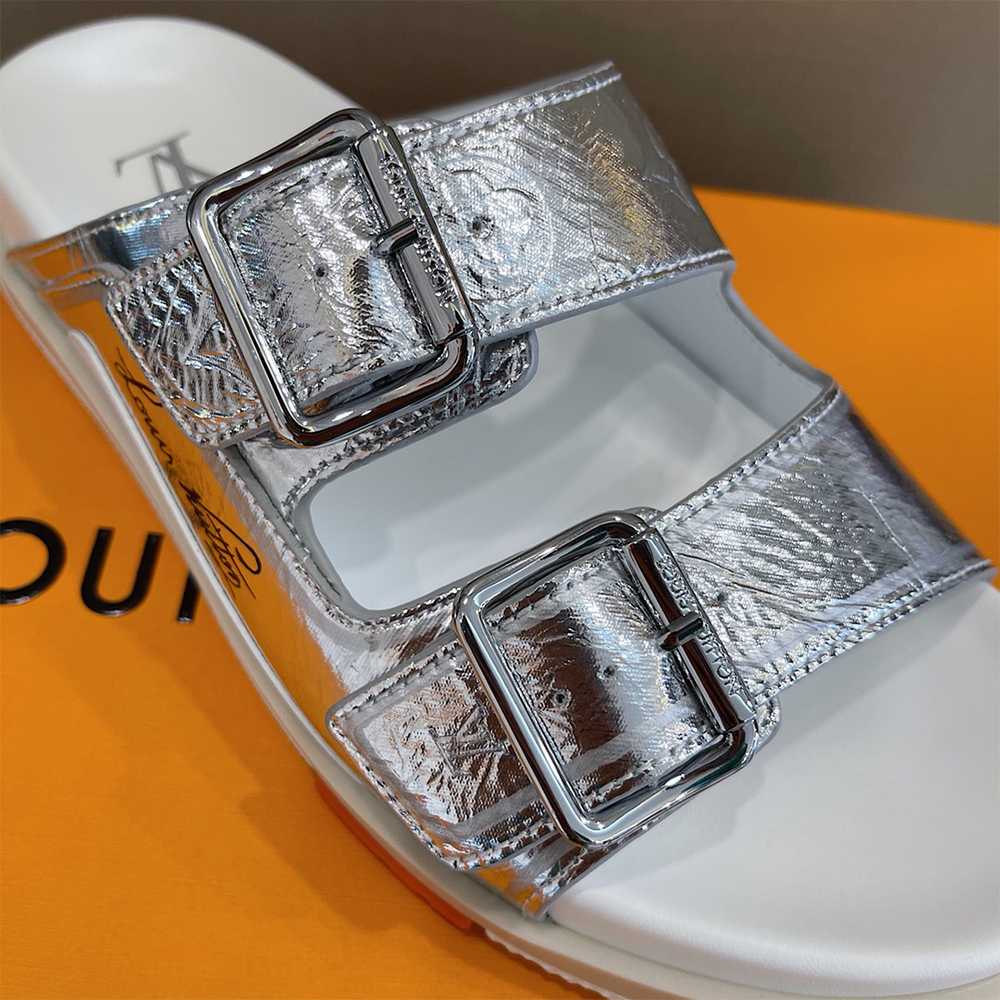 Louis Vuitton Trainer Mule In Silver - 