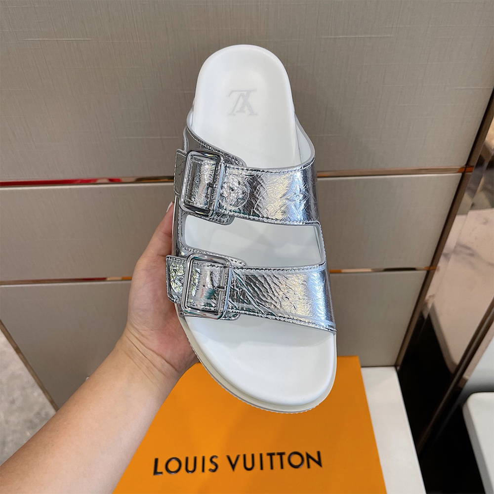 Louis Vuitton Trainer Mule In Silver - 
