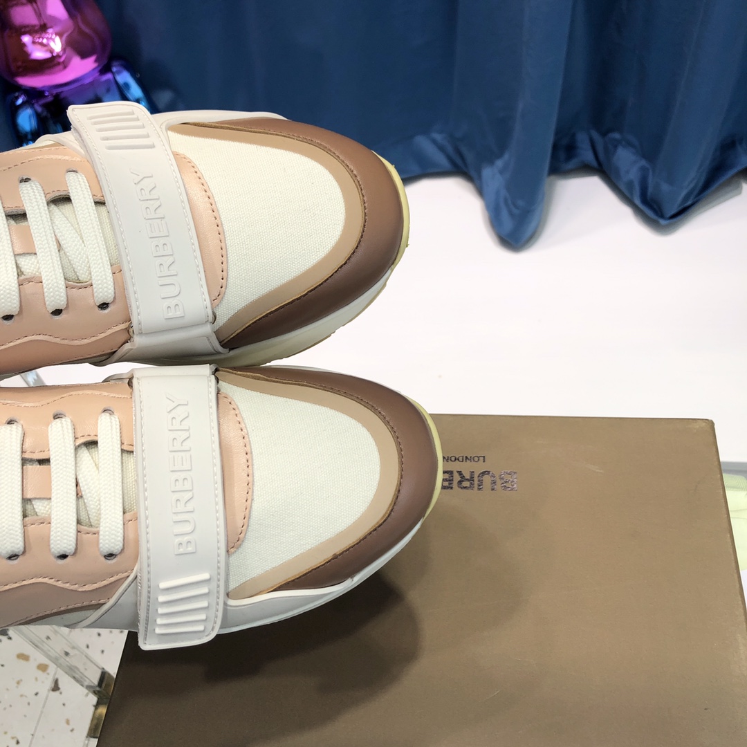 Burberry Check Cotton Canvas And Leather Sneakers - PerfectKickZ