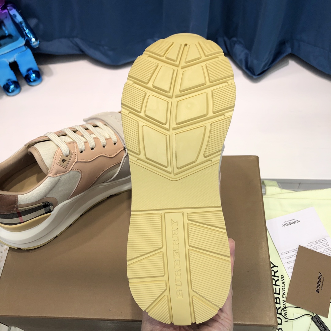 Burberry Check Cotton Canvas And Leather Sneakers - PerfectKickZ