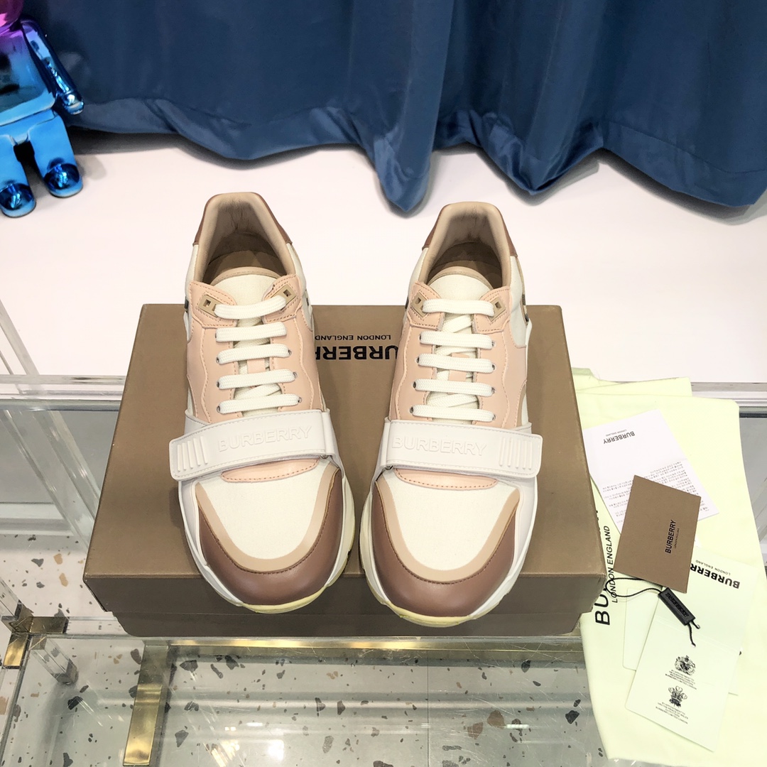 Burberry Check Cotton Canvas And Leather Sneakers - PerfectKickZ