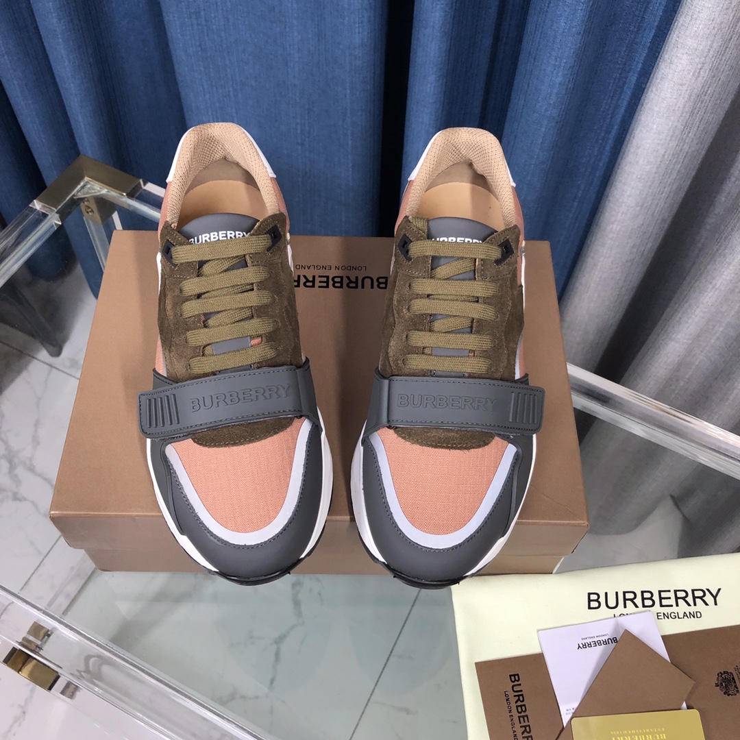 Burberry Check Cotton Canvas And Leather Sneakers - PerfectKickZ