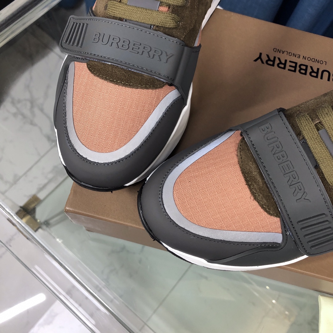 Burberry Check Cotton Canvas And Leather Sneakers - PerfectKickZ