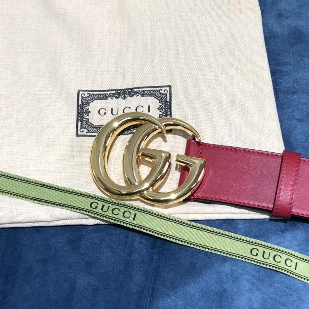 Gucci Red Belt With Double G Buckle - 