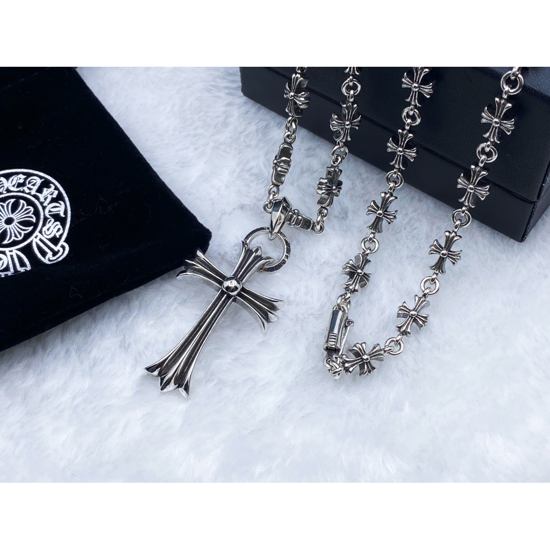 Chrome Heart Cross Necklace - PerfectKickZ