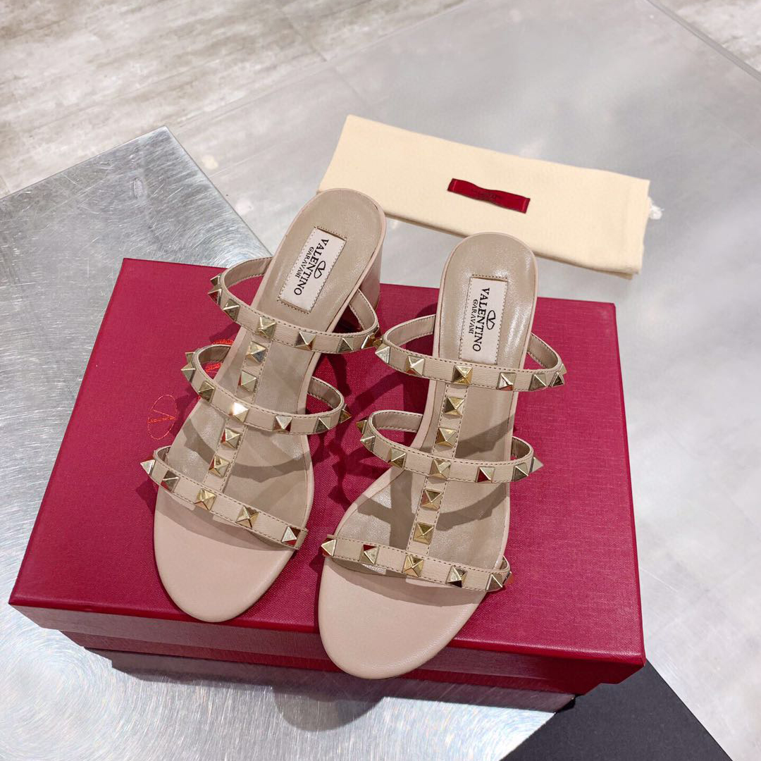 Saint Laurent Rockstud Caged 60mm Slide Sandals - PerfectKickZ