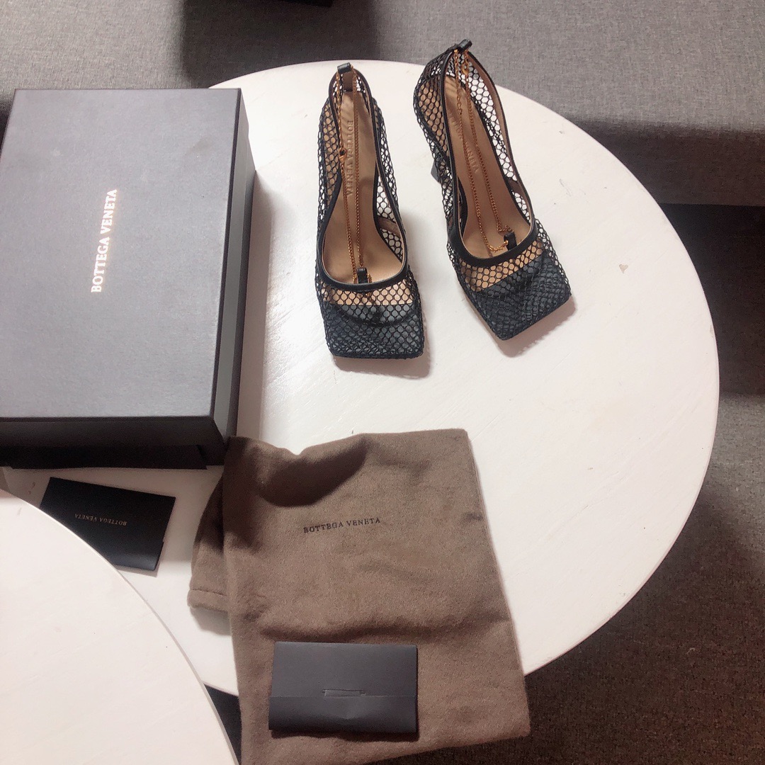 Bottega Veneta leather-trimmed mesh Heels - PerfectKickZ