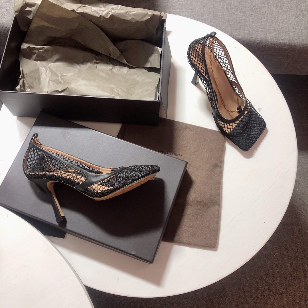 Bottega Veneta leather-trimmed mesh Heels - PerfectKickZ