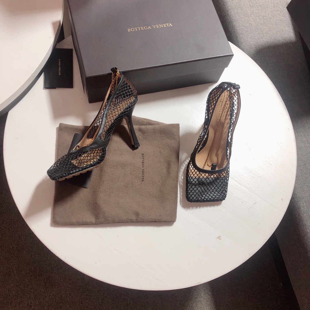 Bottega Veneta leather-trimmed mesh Heels - PerfectKickZ