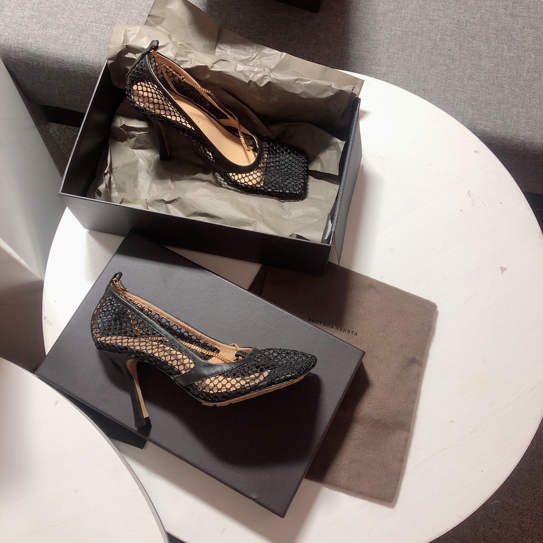 Bottega Veneta leather-trimmed mesh Heels - PerfectKickZ