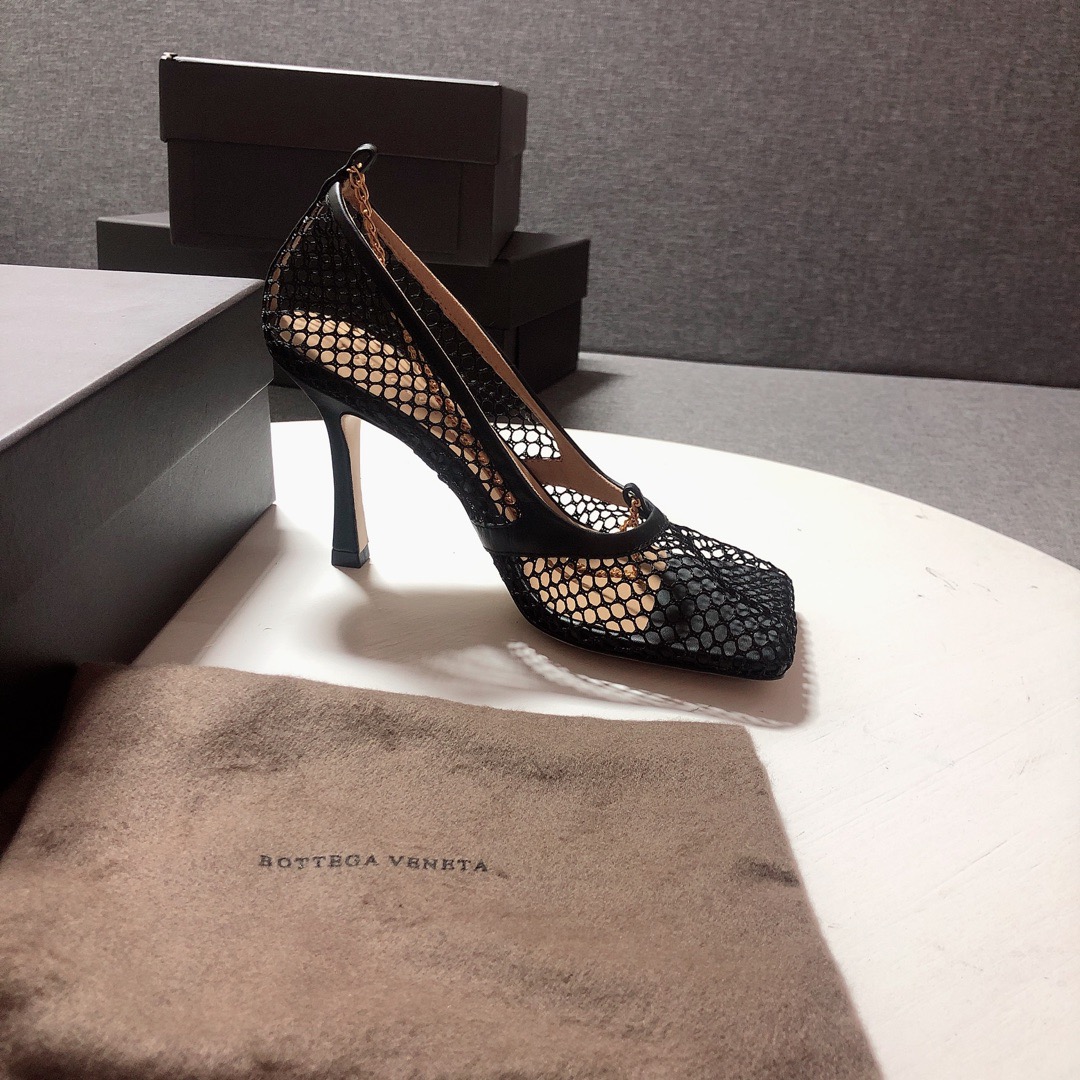 Bottega Veneta leather-trimmed mesh Heels - PerfectKickZ