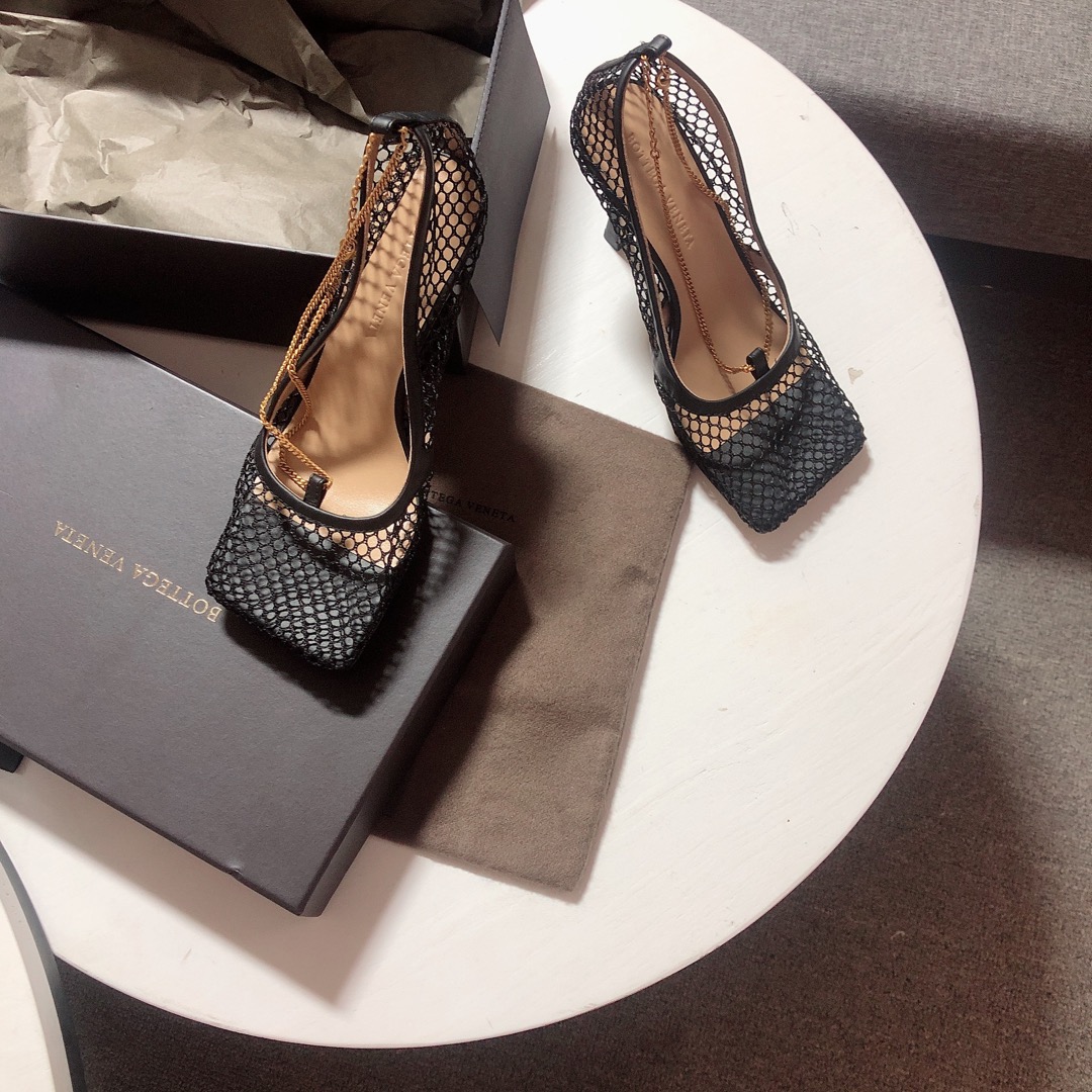 Bottega Veneta leather-trimmed mesh Heels - PerfectKickZ
