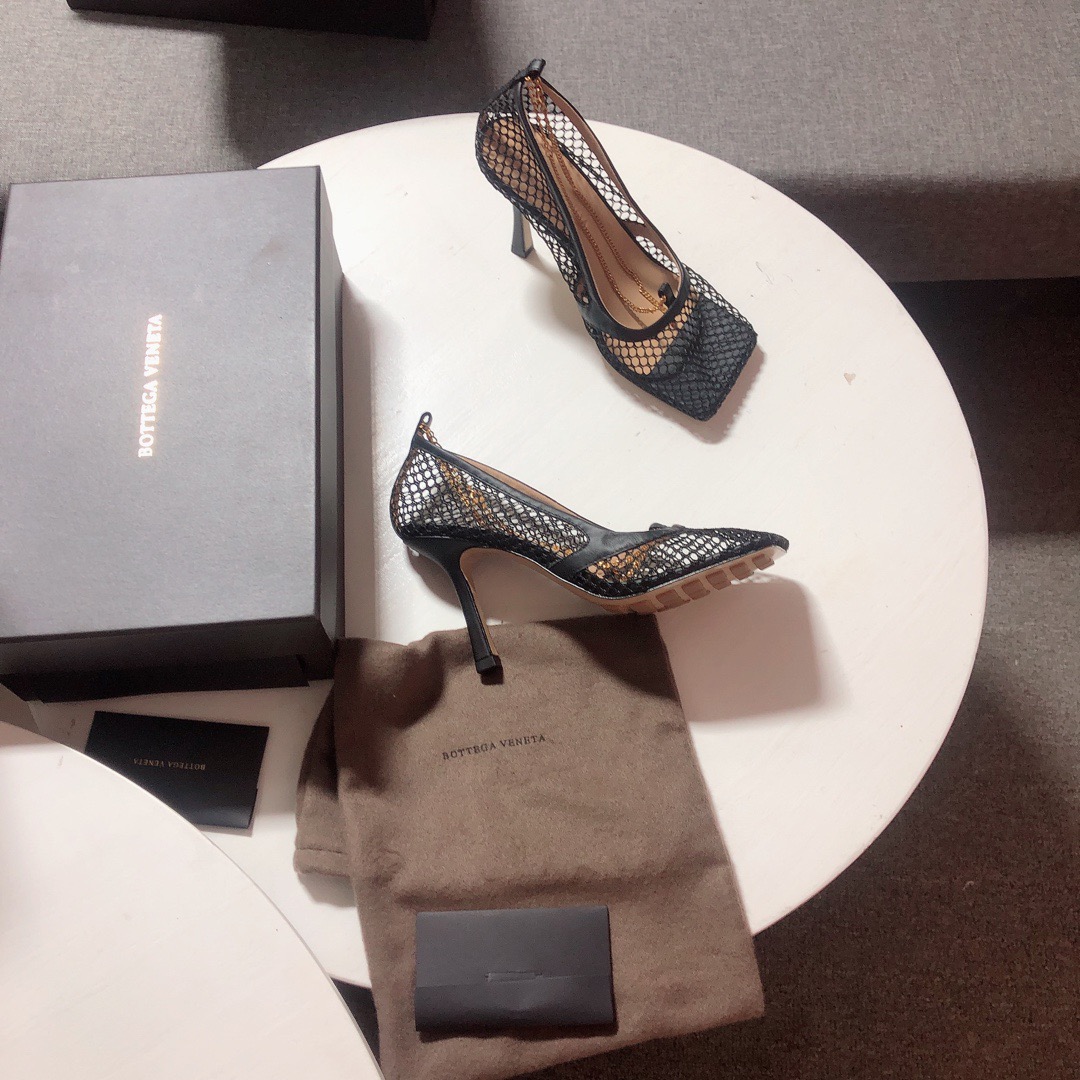 Bottega Veneta leather-trimmed mesh Heels - PerfectKickZ