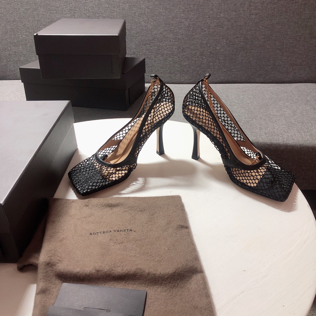 Bottega Veneta leather-trimmed mesh Heels - PerfectKickZ