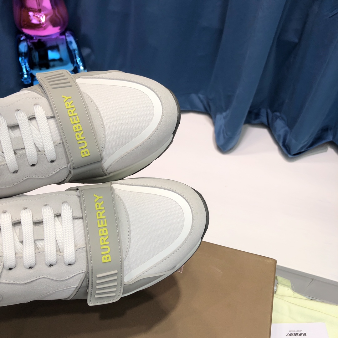 Burberry Check Cotton Canvas And Leather Sneakers - PerfectKickZ