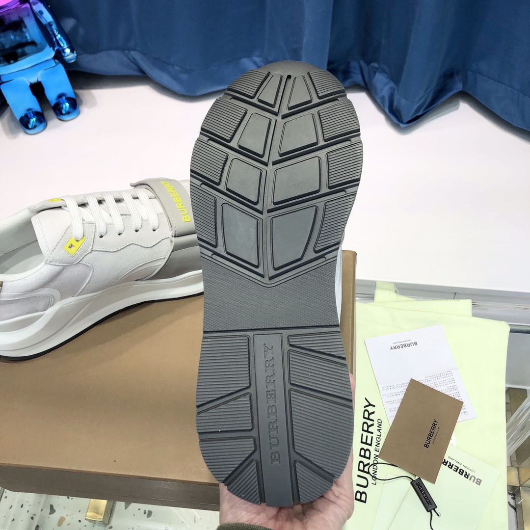 Burberry Check Cotton Canvas And Leather Sneakers - PerfectKickZ