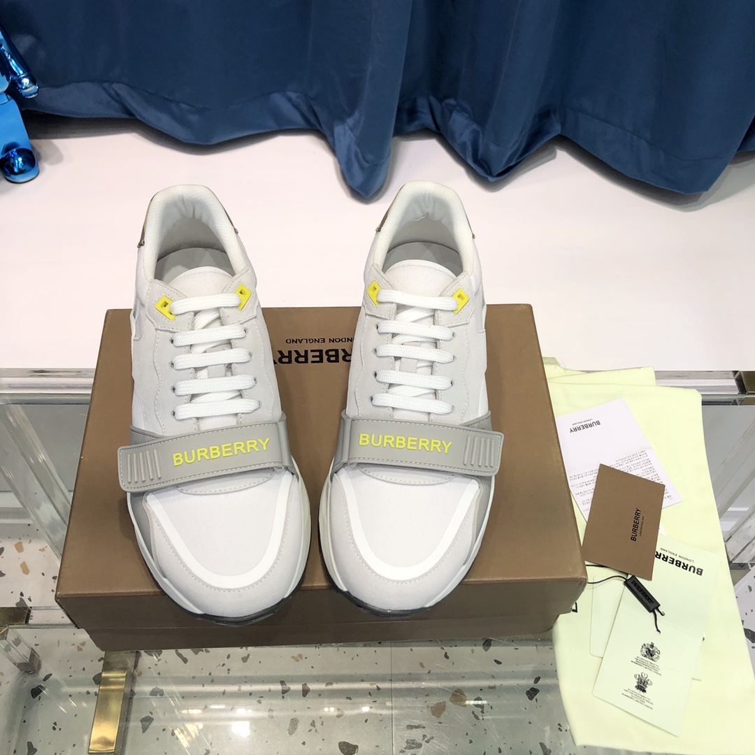 Burberry Check Cotton Canvas And Leather Sneakers - PerfectKickZ