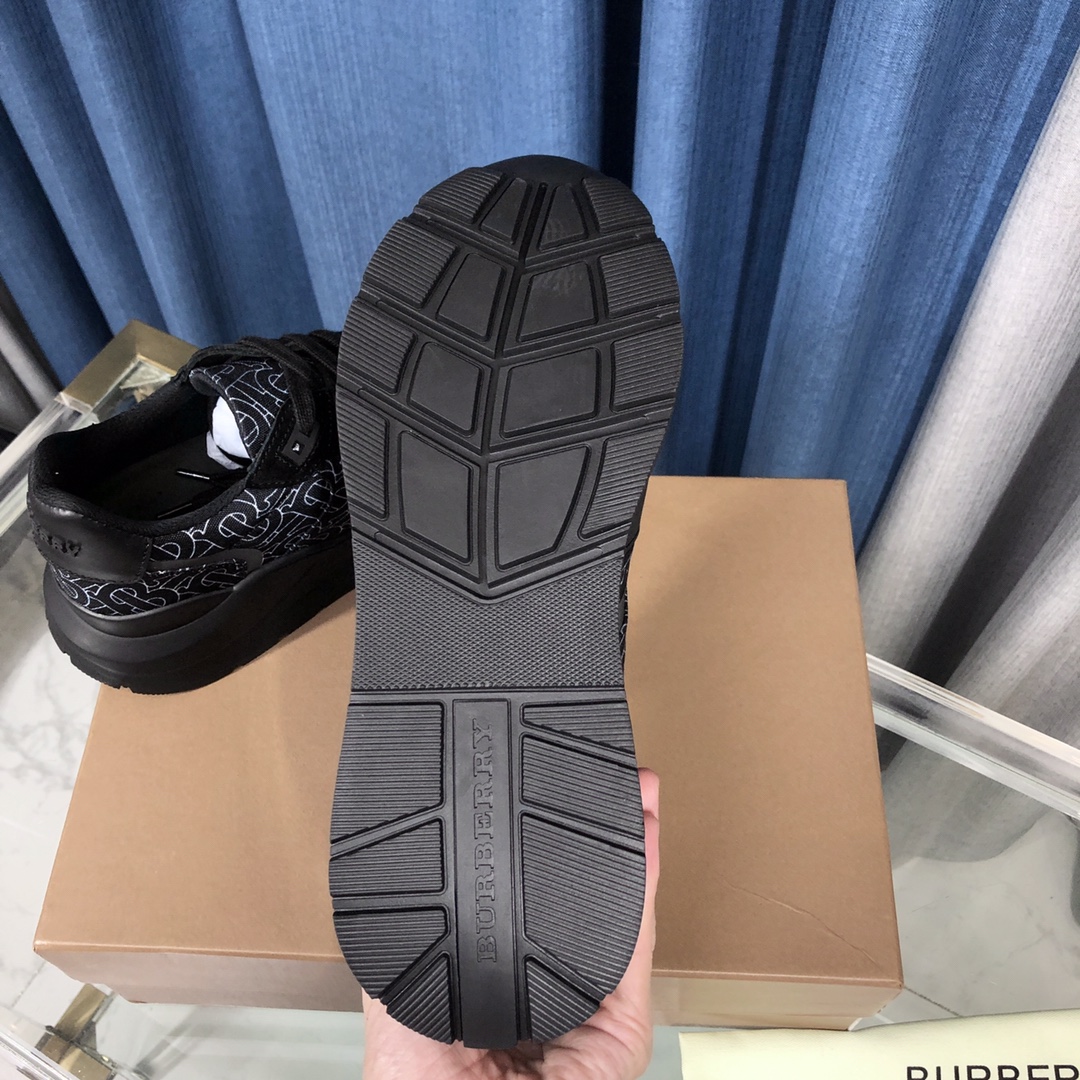 Burberry Check Cotton Canvas And Leather Sneakers - PerfectKickZ
