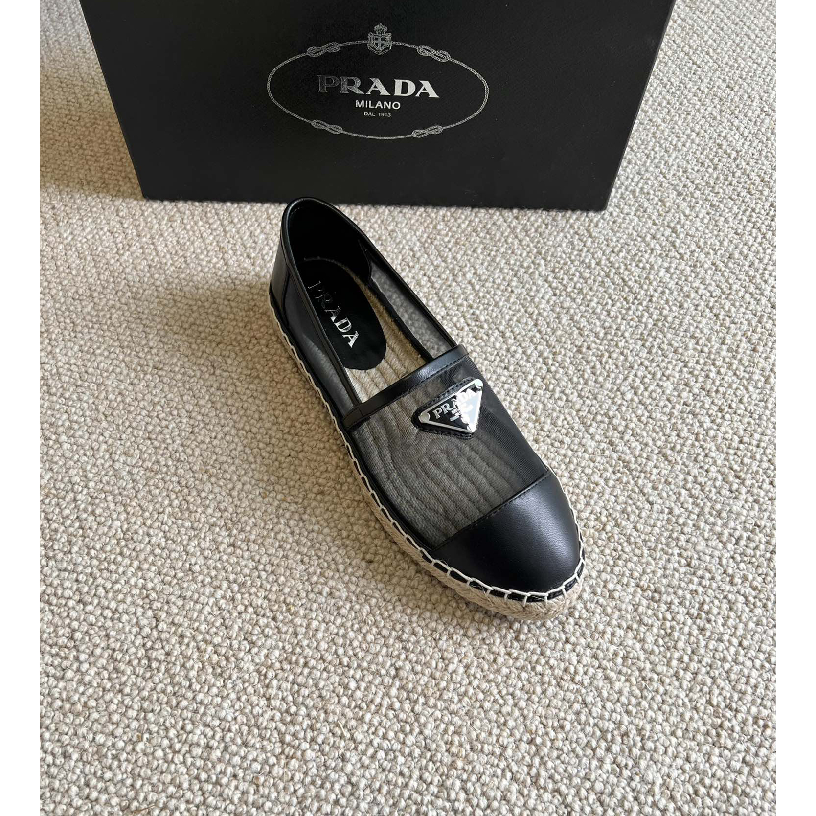 Prada  Logo  Woman Black Loafers - PerfectKickZ