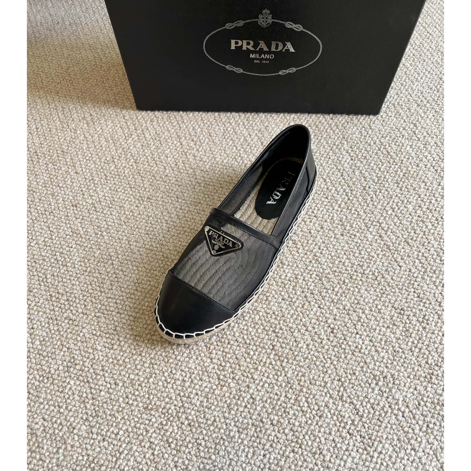Prada  Logo  Woman Black Loafers - PerfectKickZ
